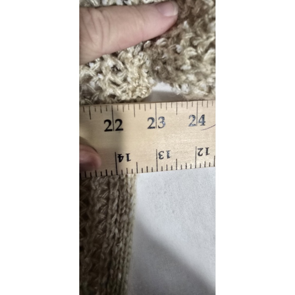POL Oversize Cable Knit Cardigan With Lace Trim  Large‎ Button - Picture 5 of 6